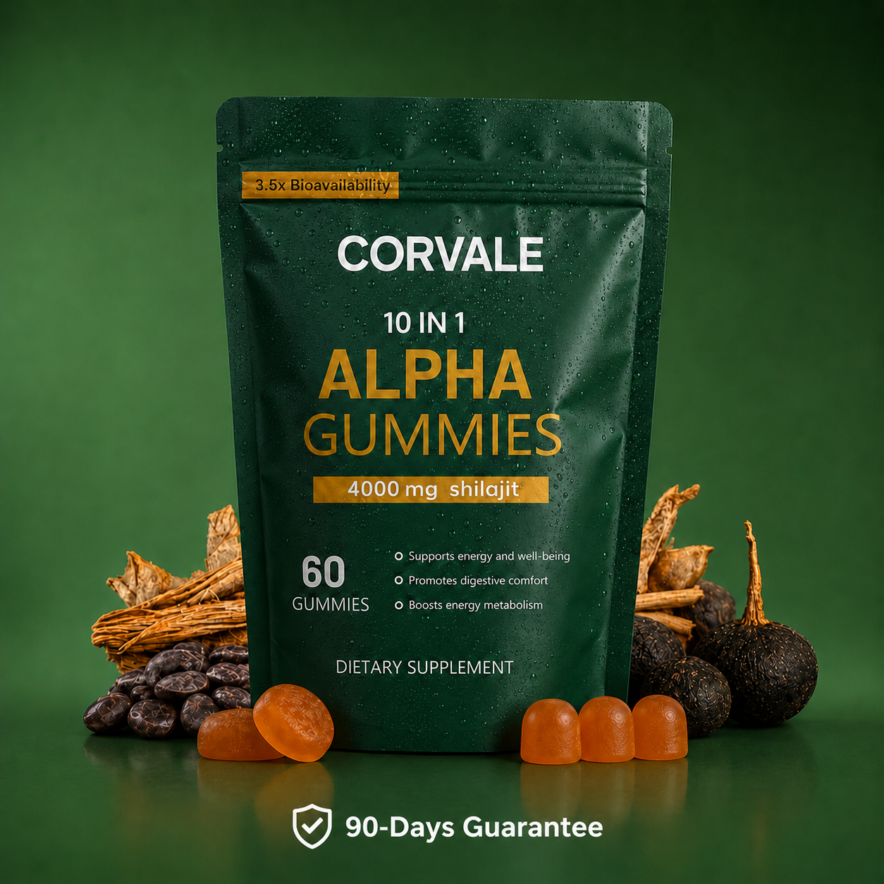 Corvale 10-in-1 Alpha Shilajit Gummies