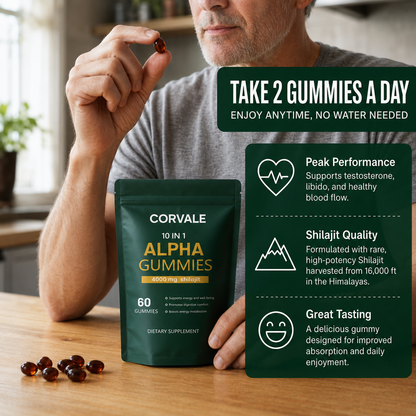 Corvale 10-in-1 Alpha Shilajit Gummies